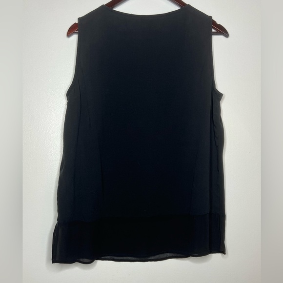 Eileen Fisher 100% Silk Sleeveless Top with Sheer Hem - Picture 3 of 6